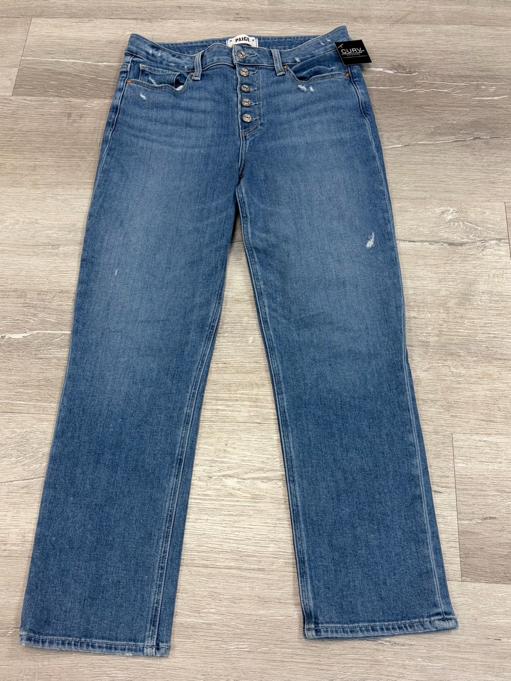 PAIGE Cindy Crop Straight-Leg Jeans with Button-Fly